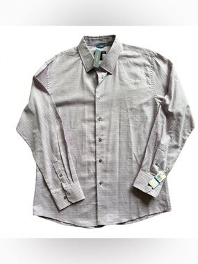 NWT Van Heusen Men’s Light Purple Patterned Dress Shirt XL 17 - 17 1/2 Slim Fit